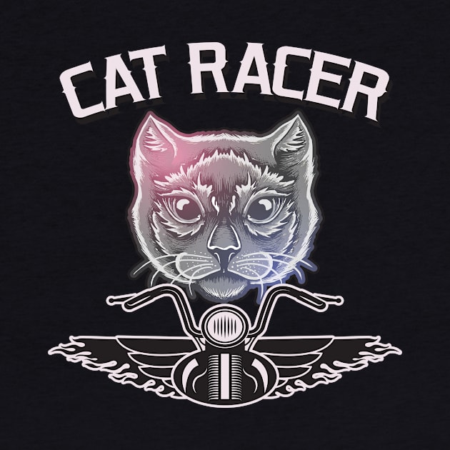 Biker Cat Racer funny Motorbike by Foxxy Merch